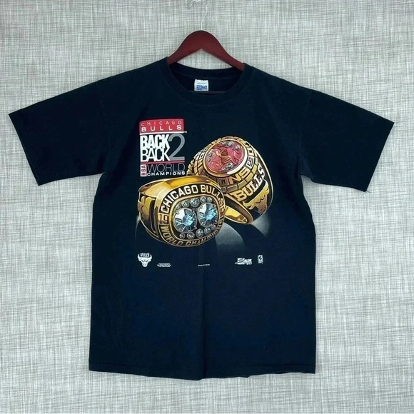 VTG Chicago Bulls 90's Salem Back 2 Back championship Mens Size L shirt 2517 - Picture 1 of 8